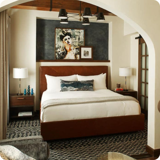 Hotel Figueroa bedroom with an Eight Sleep Pod
