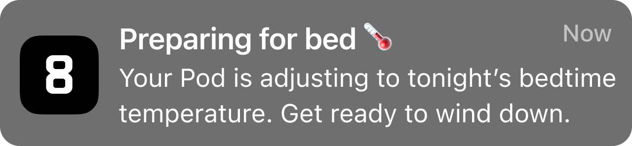 A notification informing that the Pod is ready to sleep in