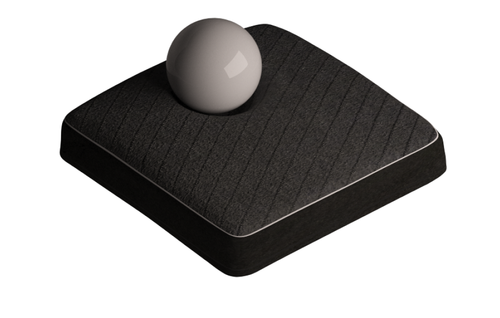 Mattress Section with bowling ball showing contouring